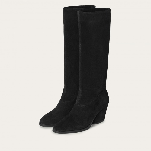 Jane High Boots, black velvet #1999